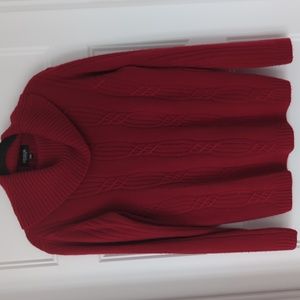 Cowl Neck Sweater red made in Hong Kong vintage 90's Medium m vert soft knitted